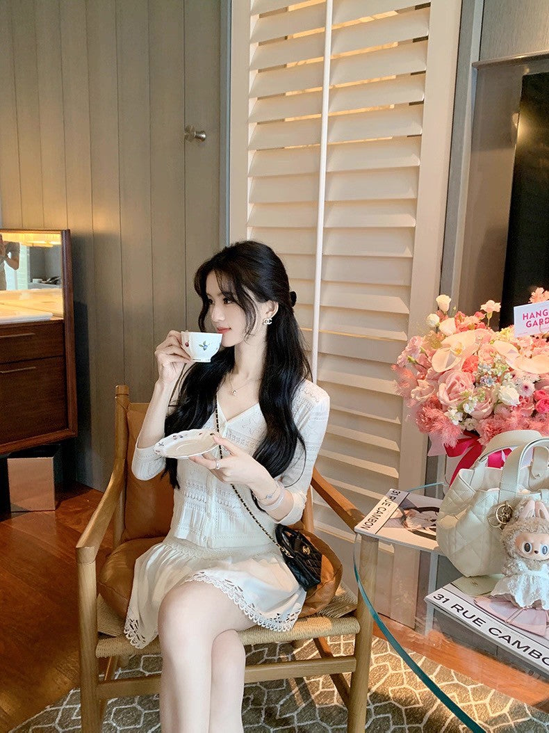 26Jun. 溫柔風少女花袖針織中袖開衫