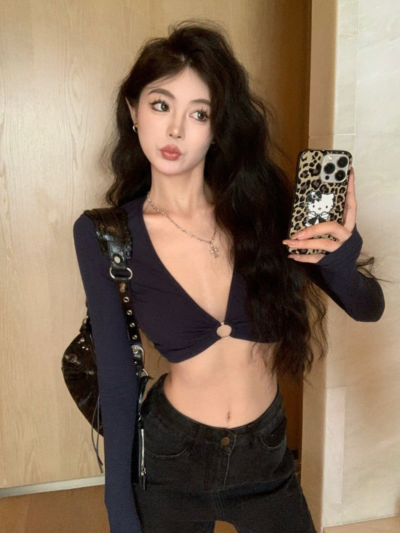 26Jun. 性感極致歐美比基尼V長袖打底 藏青