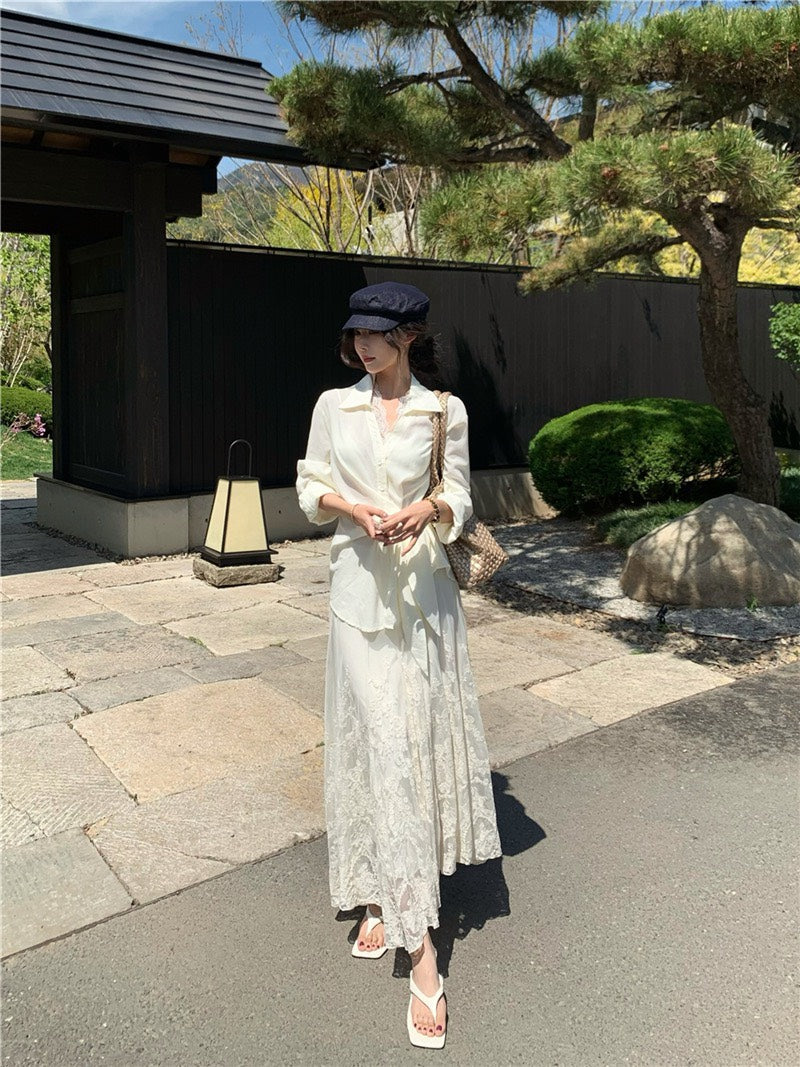 26Jun. 韓女氣質蕾絲襯衫 重工蕾絲半身裙