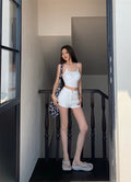 26Jun. 休閒百搭高腰修身短褲 白