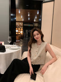 26Jun. 小香風 金釦背心 芝麻杏