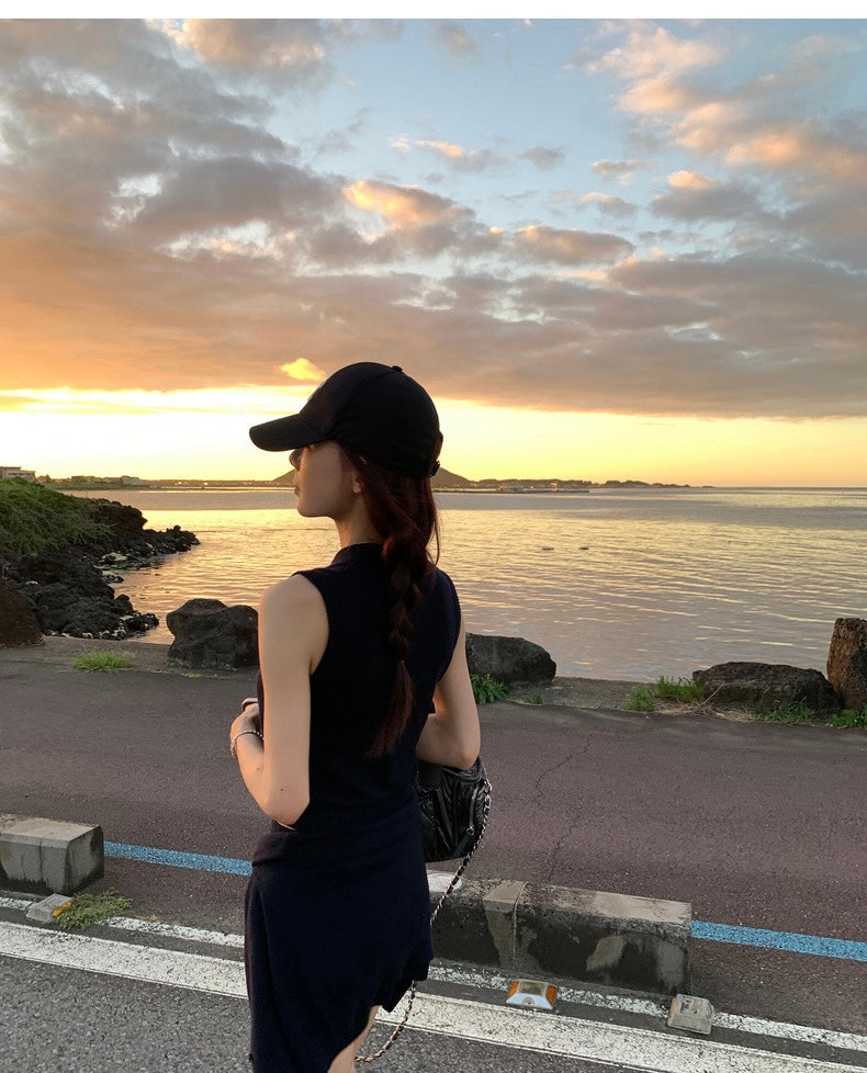 26Jun. 休閒老錢 簡約針織背心 外套 半身裙多版設計 藏青