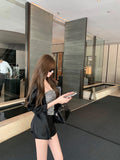 26Jun. 老錢casual 緞面連帽上衣 黑