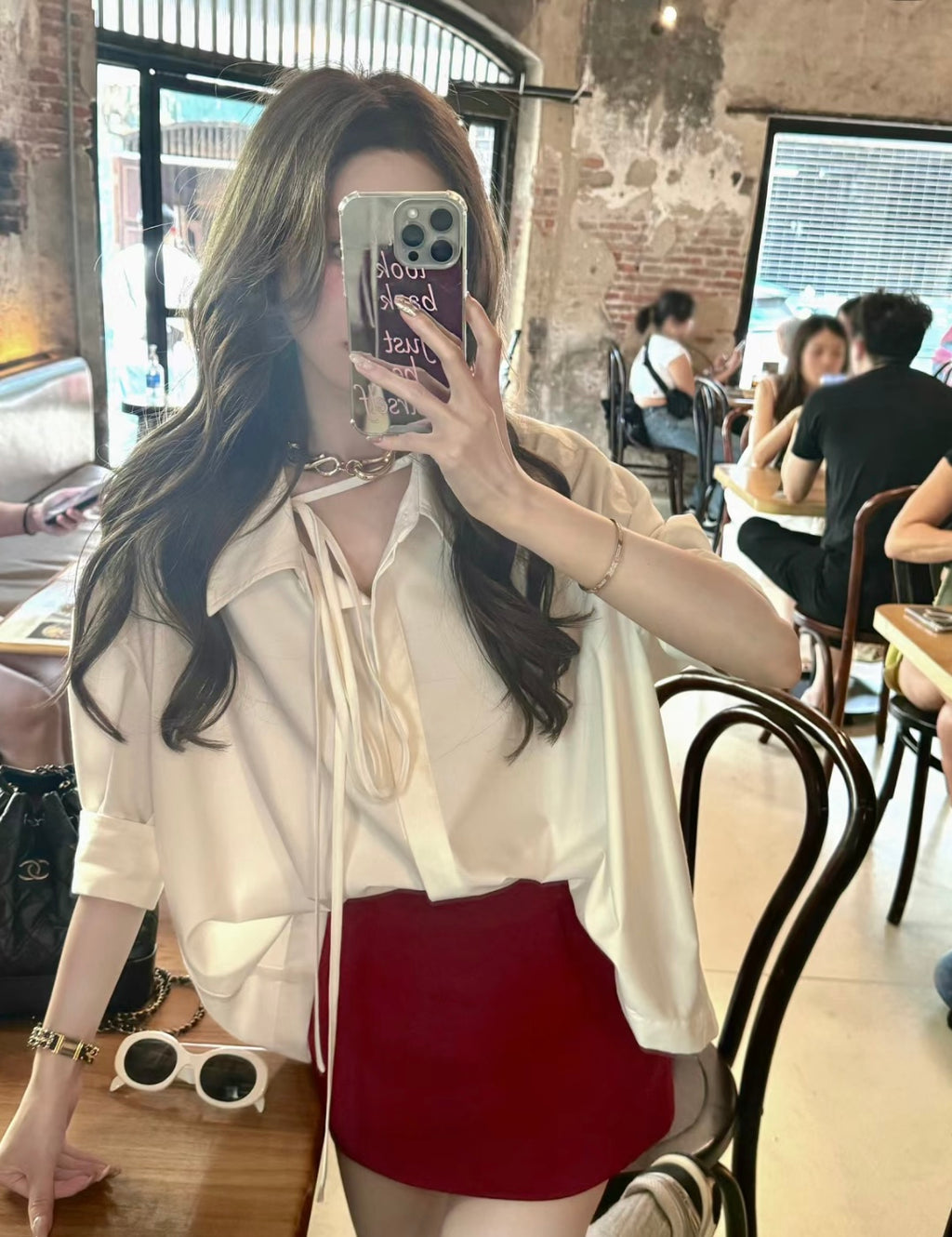 26Jun. 秀場Ancora輕奢感白襯衫 正紅半身裙