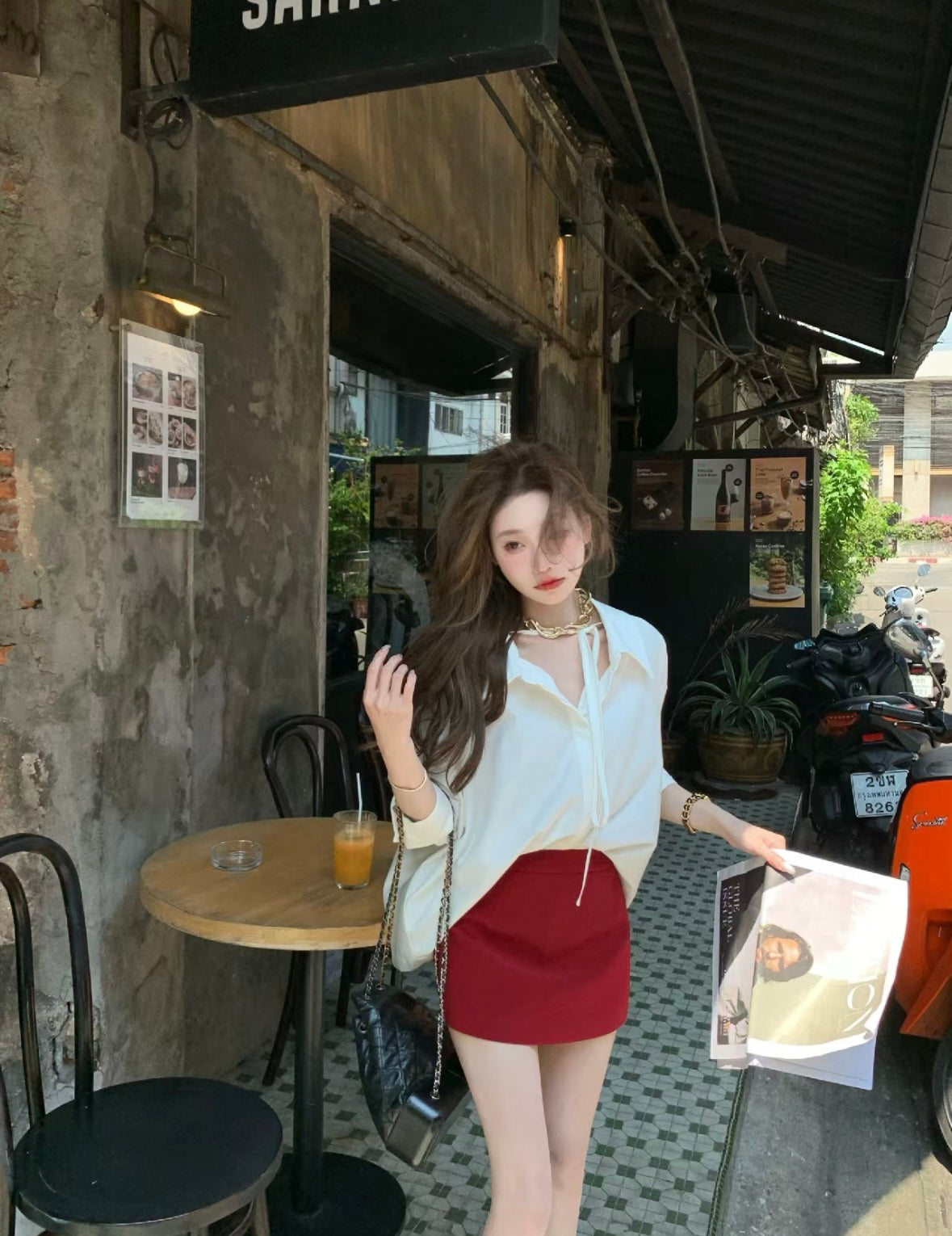 26Jun. 秀場Ancora輕奢感白襯衫 正紅半身裙