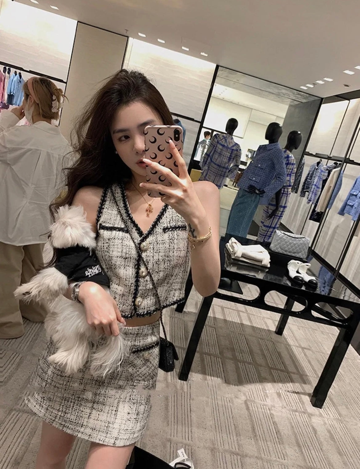26Jun. 小香黑白拼色編織套裝