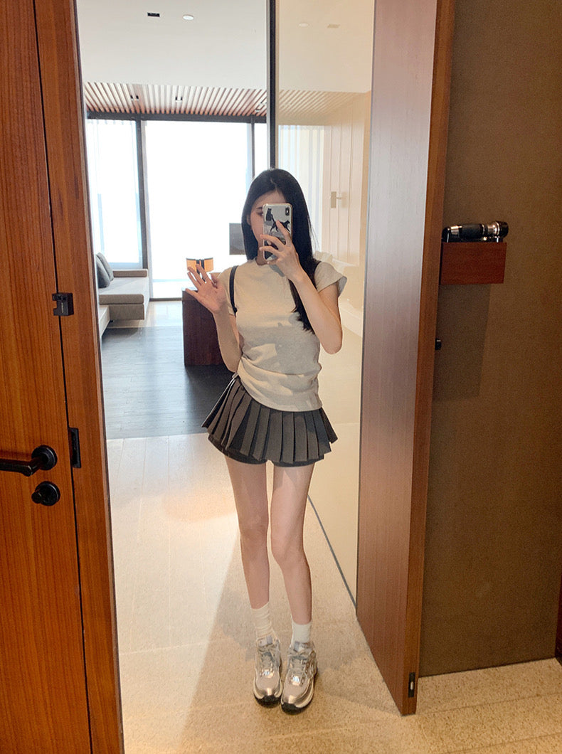 26Jun. 自留款正肩顯瘦T 麻灰