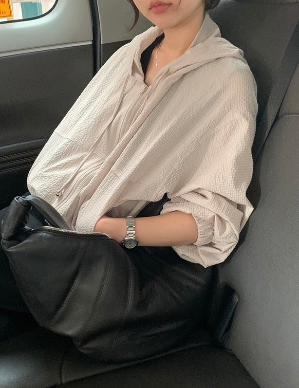 26Jun. 韓系少女素顏空調連帽抽繩外套 淺卡