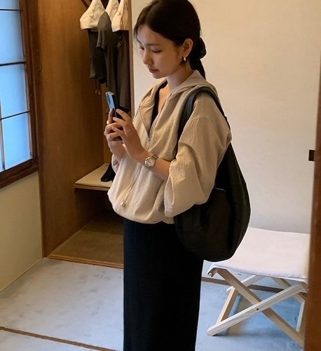 26Jun. 韓系少女素顏空調連帽抽繩外套 淺卡