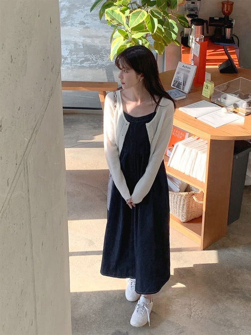 26Jun. 一眼氣質 鄰家丹寧藍背心連身裙