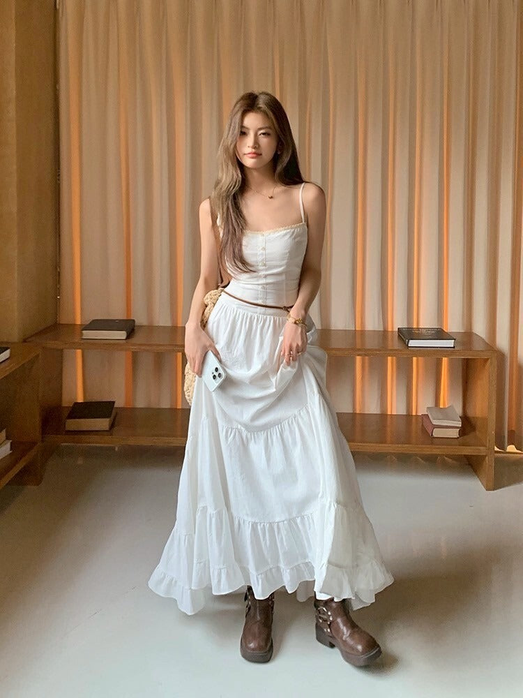 26Jun. 活力少女白月光 初戀白色蛋糕裙