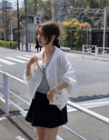26Jun. 韓系少女素顏空調連帽抽繩外套 白