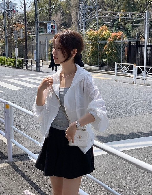 26Jun. 韓系少女素顏空調連帽抽繩外套 白